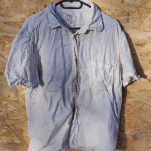 Retro Jeans rövid ujjú ing, fehér, XXL